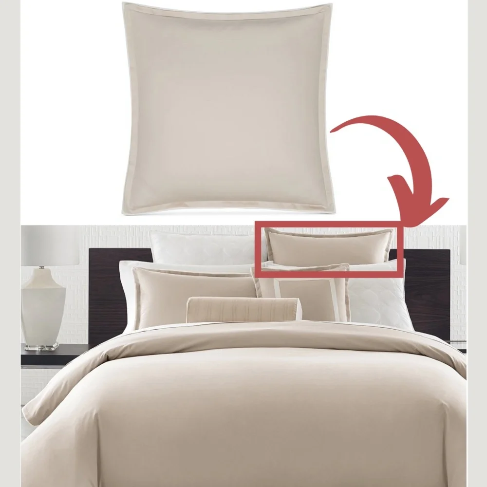 NIB Hotel Collection Contrast Flange (1) European Sham‎ in 2 Tone Pear